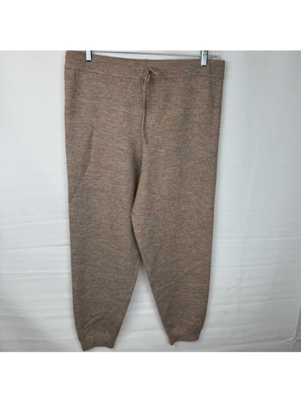 Heartloom Knit Joggers Women’s Large Tan Beige Lounge Pants Soft Stretch Lounge